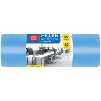 Пакеты дмусора 35 л. 20шт OfficeClean 10мкм синие в рулоне 50штуп