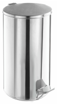 Урна мусорная с педалью 40л хром, нерж. сталь Титан, усиленное