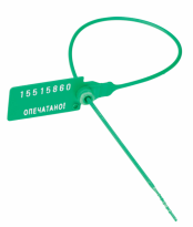 Пломбы пласт. номерные самофиксирующиеся 220мм зеленые 50шт