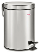 Ведро-контейнер дмусора с педалью Лайма 20л серое,матовое,металл.