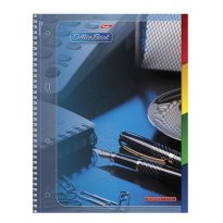 Тетрадь 120 л. А4 HATBER, 4-цветный вн. блок, спираль, клетка, 