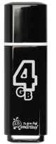 Флеш-диск 4GB SMARTBUY glossy USB 2.0,черный,SB4GBGS-K