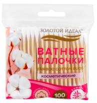 Ватные палочки ЗОЛОТОЙ ИДЕАЛ 100шт, пакет