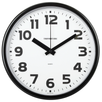Часы настенные TROYKATIME (TROYKA) 91900945, круг, белые, черная рамка, 23х23х4 см