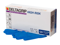 Перчатки латексные р.L GWARD Deltagrip High Risk 25паруп синие 1