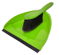 Совок дмусора с резинкой со щеткой-сметкой салатовый Мультипласт