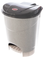 Ведро-контейнер для мусора с педалью IDEA, 11л., серое с крышкой (в33ш20г27см), М2891