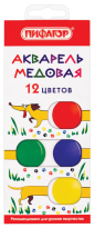 Краски акварельные медовые 12цв Пифагор Веселая такса