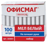 Мел белый круглый ОфисМаг набор 100шт