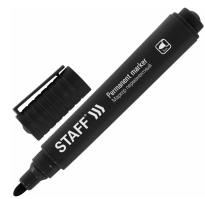 Маркер черный перманентный 3мм STAFF Basic Budget PM-125 12штуп