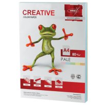 Бумага цветная CREATIVE color (Креатив) А4, 80 г/м2, 250 л., (5 цветов х 50 листов), микс пастель 80