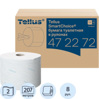 Туалетная бумага TELLUS SmartOne в рул Т8, (Россия) 2-сл., упак.  картон, 8штуп  472272