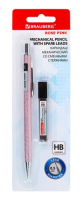 Карандаш авт. 0,5мм Brauberg Rose Pink + грифели HB 12шт