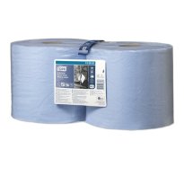 Протирочная бумага суперпрочная в рулоне со съёмной втулкой W1/2, 3 слоя, голубая 2шт/уп, 130081 77.