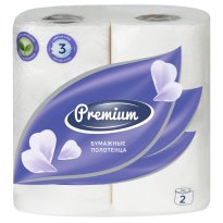 Полотенце бум.2шт.3х сл. OfficeClean Premium 11мрул, белые 12штуп