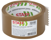 Скотч упаковочный 50мм66м STAFF коричневый
