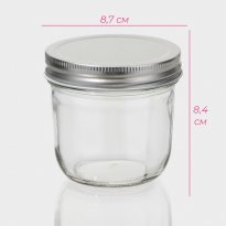 Банка для сыпучих продуктов Доляна «Сильвер», 280 мл, 8.7×8.4 см, с металлической крышкой, стекло, п