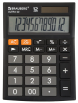 Калькулятор Brauberg Ultra-12-BK, черный, 12 разрядов