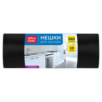 Пакеты дмусора 360л. 10шт. OfficeClean 110140см 60мкм черные в рулоне