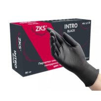 Перчатки нитриловые р.XS Intro black ZKS черные 50 паруп