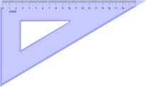 Линейка-угольник пластик 30180 тонир.