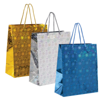 Пакет подарочный новогодний 261332см Голография Золотая сказка