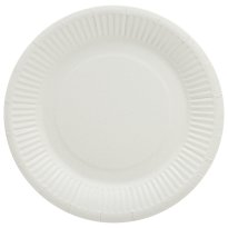 Тарелка 180мм одноразовая бумажная, КОМПЛЕКТ 100 шт., Стандарт, жиростойкая, ламин., LAIMA, 608085
