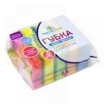 Губка д/посуды ЧистоДел Стандарт+ (КОМПЛЕКТ 5шт) 50шт/уп 95*66*25мм 27.jpg