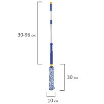 Швабра самоотжимная, скручивающийся отжим, МОП из микрофибры, телескопический черенок 96 см, LAIMA 1