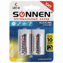 Батарейки SONNEN Alkaline, С (LR14, 14А), алкалиновые, КОМПЛЕКТ 2 шт., 451090 44.jpg