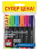 Текстовыделители STAFF Basic Budget HL-02N 6шт Набор Ассорти 1-5мм