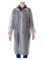 Халаты из нетканого материала, застежка прошитая липучка, цвет белый 120шт/уп 1