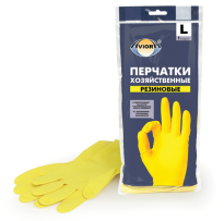Перчатки латексные р.L Aviora хозяйственные хб напыление 402-568