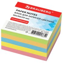 Блок-кубик для записей 9х9х5см цветной непроклеенный Brauberg, 122339 440.jpg