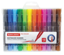 Маркер набор 12цв. для белой доски (стир.) BRAUBERG, MULTICOLOR 3мм