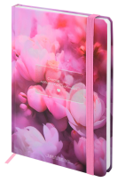 Ежедневник недатированный  А5 145x203мм 128л.BRAUBERG Peony твердый, резинка