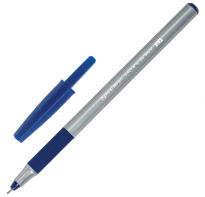 Ручка шариковая  с грипом BRAUBERG I-STICK POINTцв.синий, корпус серый, узел 0,35 мм