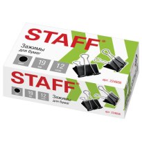 Зажимы для бумаг 19мм STAFF 