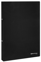 Папка на 2 кольцах BRAUBERG Universal, 25 мм, черная, до 170 листов, 0,5 мм, 273031