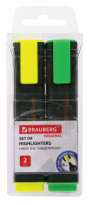 Набор 2 текстовыделителя Brauberg 2шт. желтыйзеленый, Original, 1-5мм