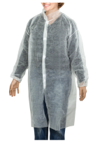 Халат однораз. на липучках КОМПЛЕКТ 10шт 52-54р 110см Klever, цвет белый