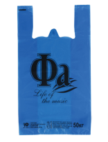 Пакет майка компл. 100шт ФА синие 25мкм ЮПЛАСТ