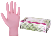 Перчатки нитриловые смотровые р.M SFM Supersoft PINK розовые, но, 100 парупак