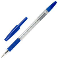 Ручка шариковая ERICH KRAUSE R-301 Grip, СИНЯЯ, корпус прозрачный, узел 1,0 мм 39527