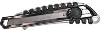 Нож канцелярский 18 мм BRAUBERG Metallic, роликовый фиксатор, метал., блистер, 237159