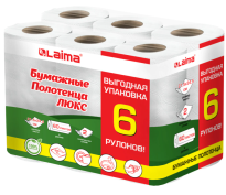 Полотенца бум. 6шт. 2сл. (6х14,7 м) Лайма Люкс белые