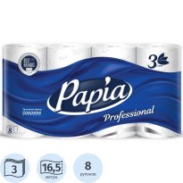 Туалетная бумага станд. рулон Papia Professional 3сл. 8шт. белая   252 уп/палл   5080998 33.jpg