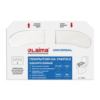 Покрытия на унитаз LAIMA (Система V1), UNIVERSAL, 1/2 сложения, КОМПЛЕКТ 250 шт., 37х42 см, 129539 5