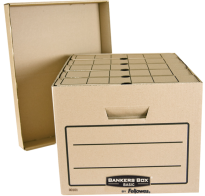 Короб архивный FELLOWES Bankers Box Basic, 33,5x44,5x27 см, с крышкой, гофрокартон, коричневый