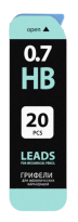 Грифели запасные 0,7 мм, HB, BRAUBERG, КОМПЛЕКТ 20 шт., Black Jack 180451